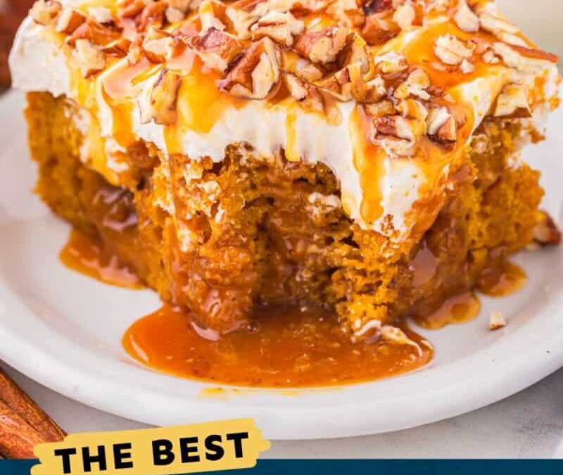 Pumpkin Caramel Poke Cake